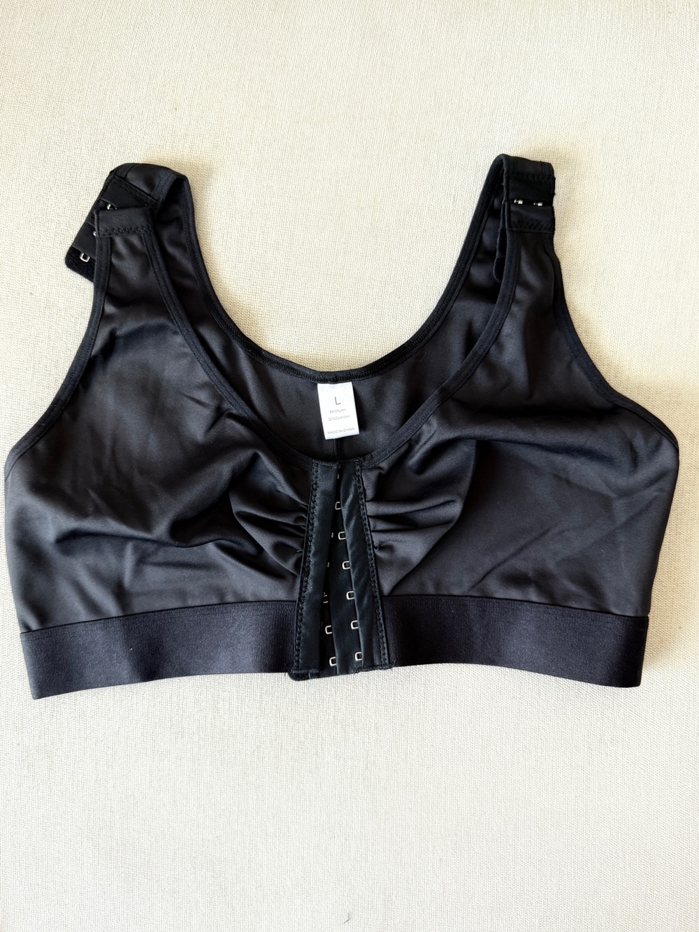 Compression Bras for Women Post Surgery Front Closure Mastectomy Bra-Black Large